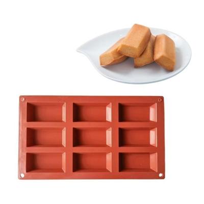 Moule À Chocolat - HANLIN - Financier 9 Cavités - Silicone - Orange - Résiste -40°C À 230°C