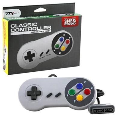 Джойстик-контроллер TTXTECH для развлекательной системы Super Nintendo SNES — ретро-игры — серый