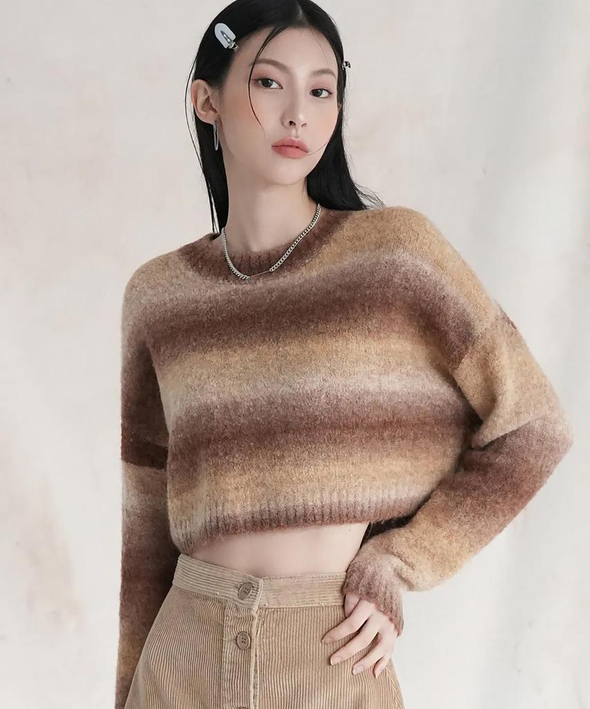 AVANDRESS Wool Gradation Crop Knit - 3Col