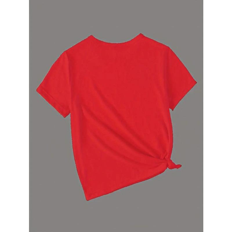 European sizes Cute Short-Sleeved T-Shirt for Girls Featuring a Round Neck And a Fun Sports Theme with a Cartoon Hamster Lifting Weights