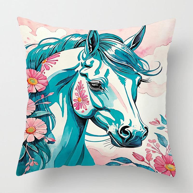 Чехол для подушки с геометрическим рисунком животных 18x18 дюймов, напечатанный чехол для подушки, можно стирать в стиральной машине, украшение для домашнего дивана 45x45 см