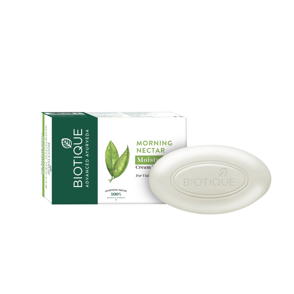 Biotique Увлажняющее мыло Morning Nectar с миндальным и кокосовым маслом для чувствительной кожи, сияющее увлажнение 75 г
