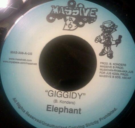 7inch Record ELEPHANT MAN - Giggidy MAS308 Massive B 2008 US Reggae, Ska & Dub Used
