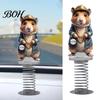 Cute Animal Desktop Decoration Rat Car Dashboard Ornament, Funny with Gold Beads Chain, 2D Vivid Pattern Ornament Flat Acrylic Hamster Self