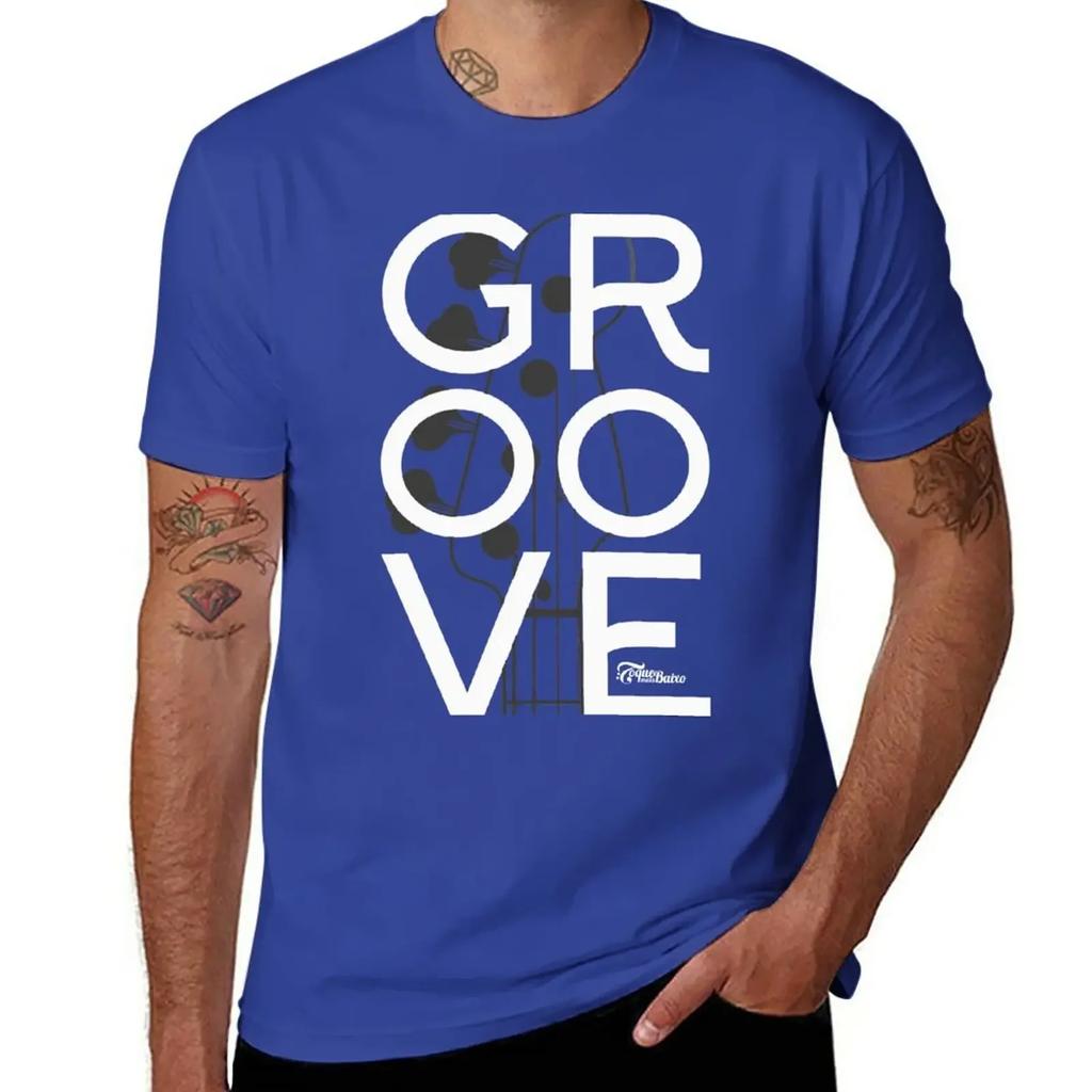 Groove to Bass Players T-Shirt plain Aesthetic clothing mens clothes