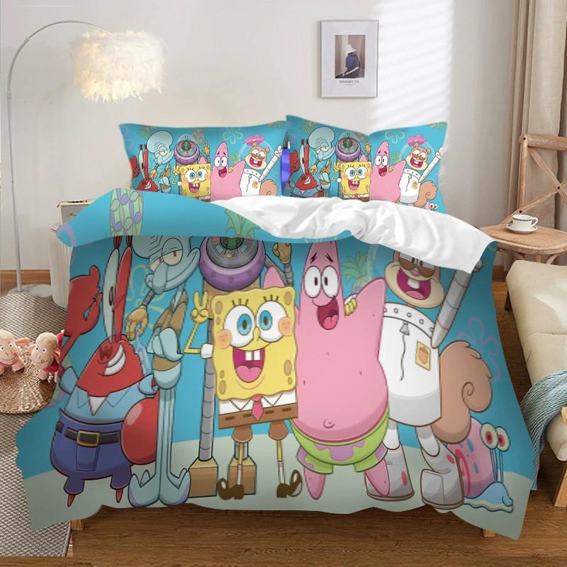 Spongebob Squarepants Digital Print Kids Bedding For Bedroom Use