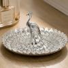 Round Shape Serving Tray Metal Material Snack Serving Plate Versatile Decorative Tray  For Fruits