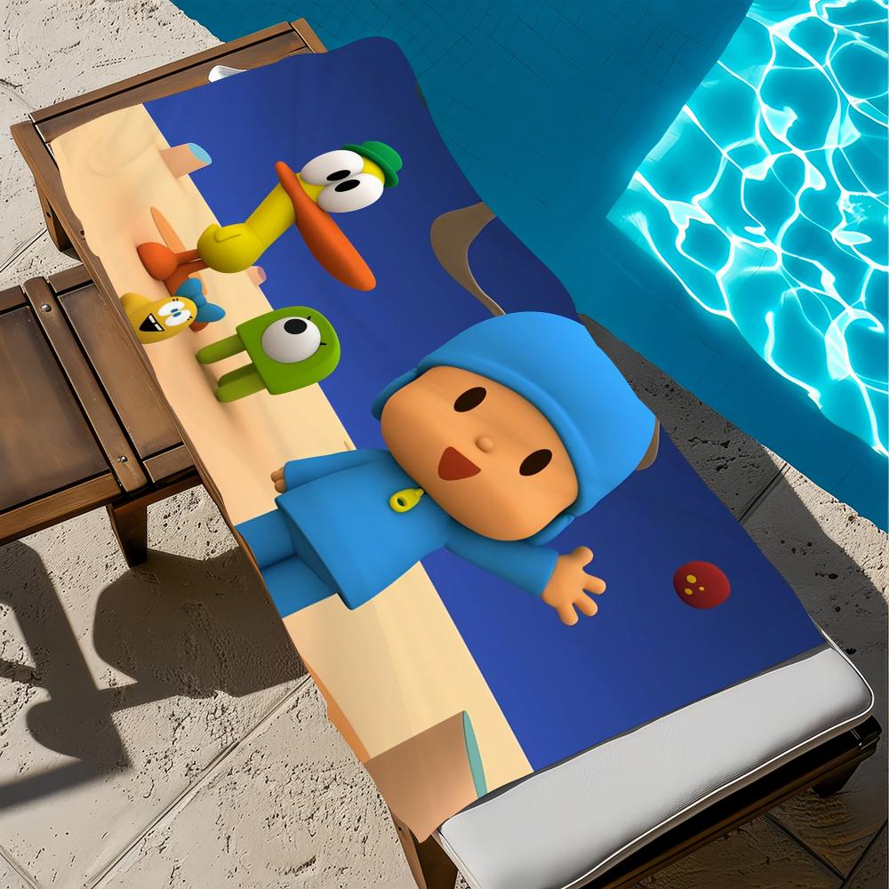 Милый мультяшный P-P-pocoyo-o Полотенце Пляжное Быстросохнущее Мягкое Бассейнные Полотенца Подарок для Путешествий Спортзал Душ Кемпинг спорт