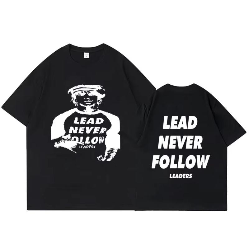 Футболка унисекс с принтом рэпера Chief Keef 'Lead Never Follow Leaders', женская, хип-хоп, винтажная, хлопок, повседневная, мягкая, оверсайз