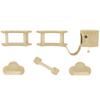 5-Piece Cat Climbing Set with Scratching Post, Jumping Platforms, Ladder, House, Wall Mounting, Beige
