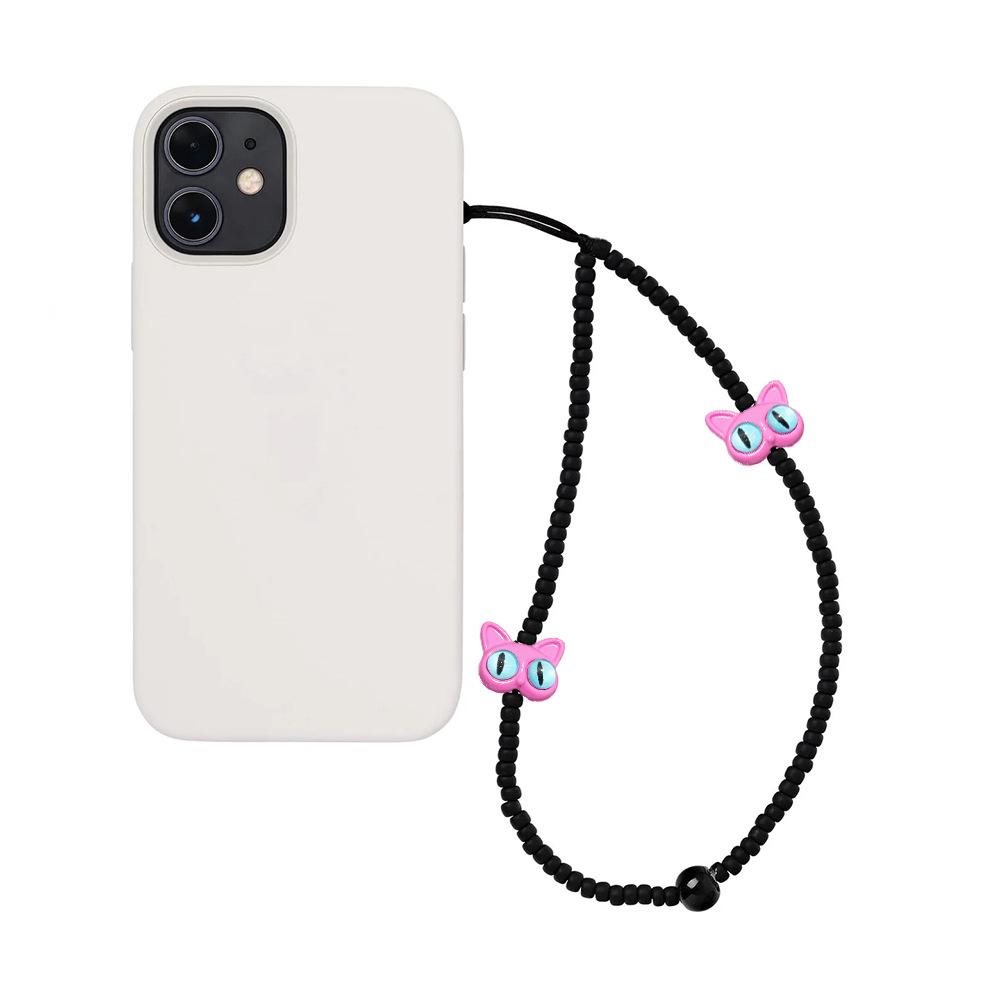 HERLOOK Phone Chain Cute Animal Black Cat Phone Charm Korea Mobile Strap Y2K Accesories for Women Cellphone Lanyard