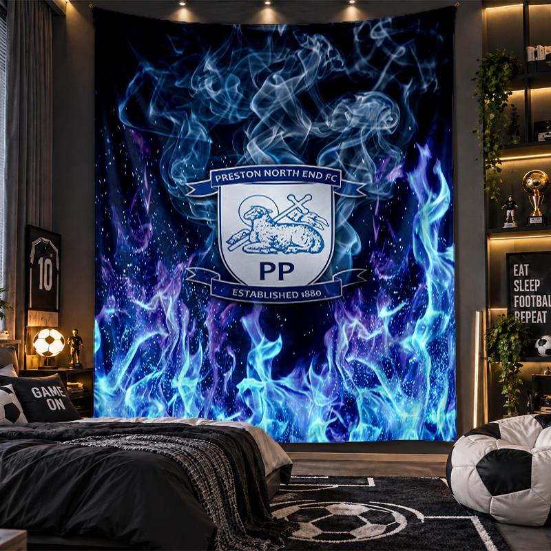 Wall Hanging Tapestry Preston North End Football Print Cloth for Living Room Bedroom Home Decor