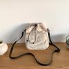 Pleated Small Phone Bag Multi-position Drawstring Shoulder Bag Drawstring Crossbody Bag  Travel
