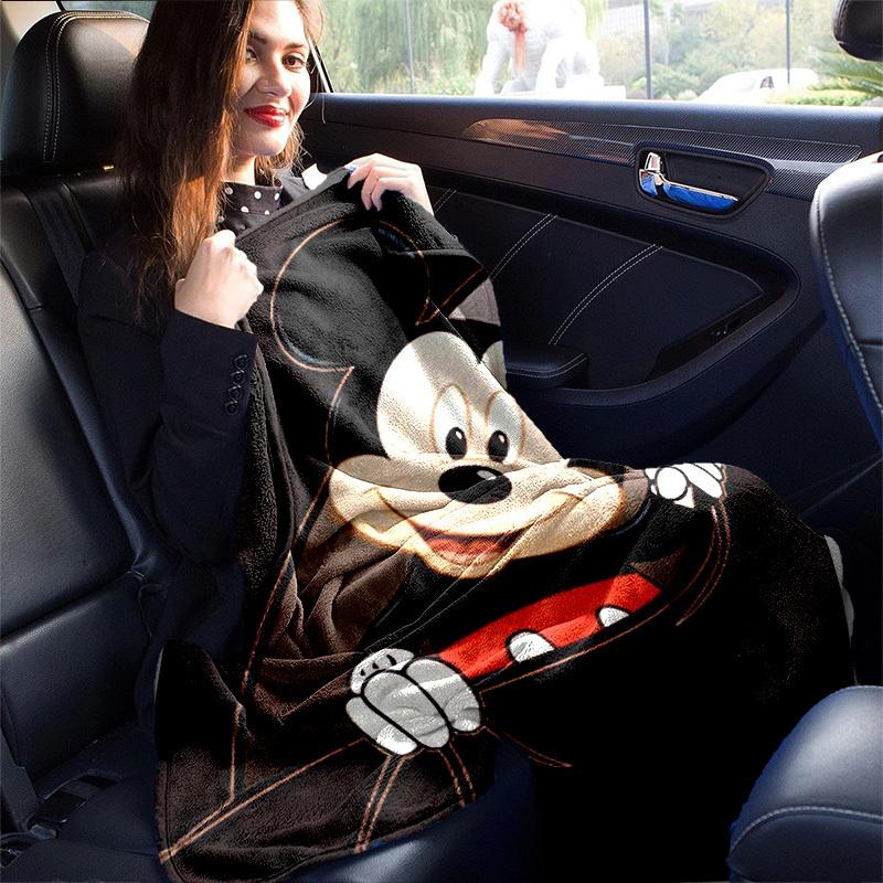 1 шт., Уютное одеяло для дома с Микки Маусом: Идеальный подарок для вашей спальни, гостиной или в дорогу, Фланелевое покрывало, Идеально подходит для диванов