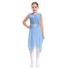 Girls Sleeveless Spandex Mesh Criss Cross Hollow Backless Dance Dress