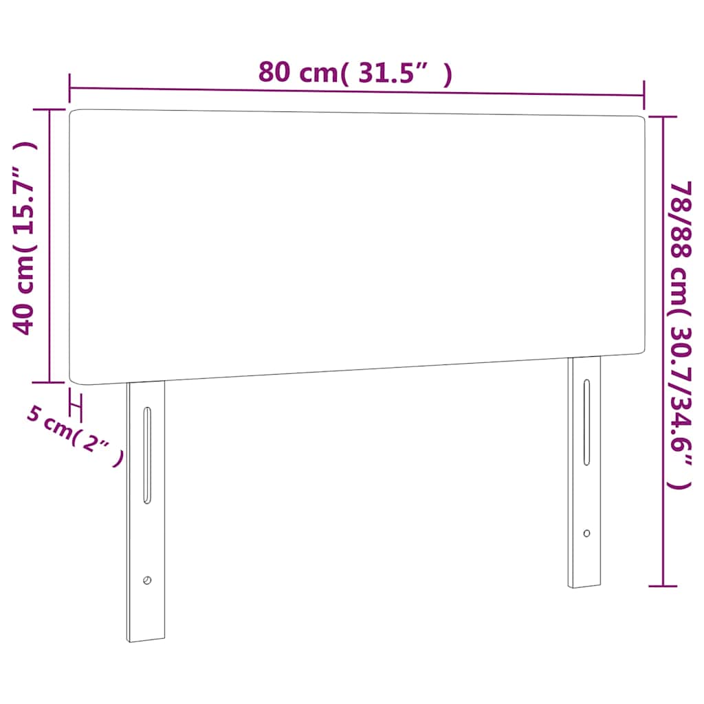 vidaXL LED Kopfteil Dunkelgrau 80x5x78/88 cm Stoff