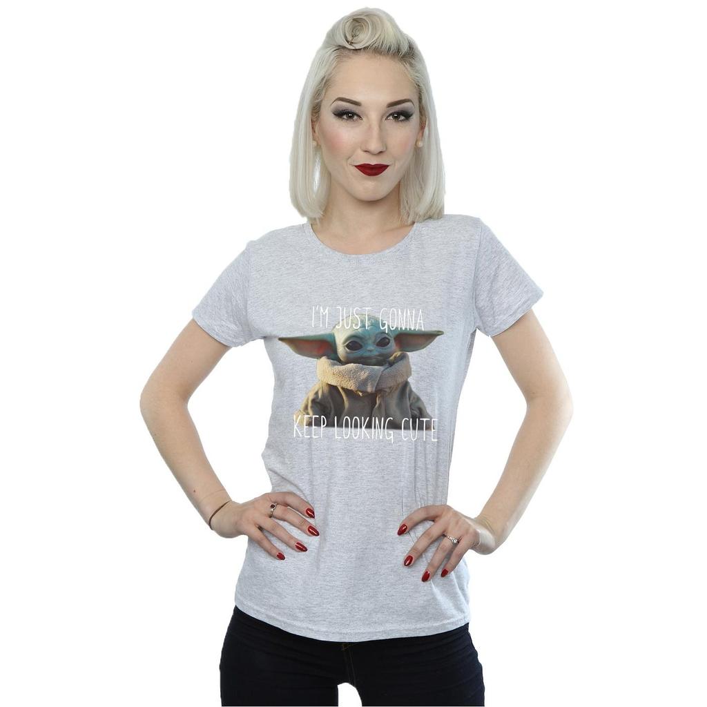 Star Wars Womens/Ladies The Mandalorian Keep Looking Cute Cotton T-Shirt
