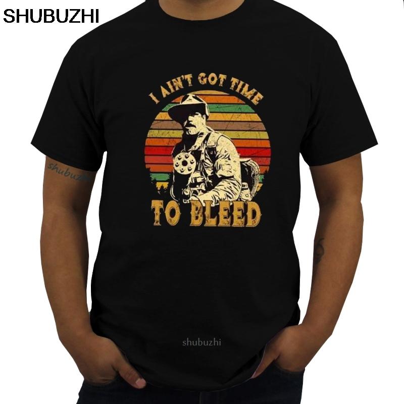 Блейн Хищник У меня нет времени истекать кровью Винтажная мужская черная футболка Хлопок S-6XLCool Повседневная гордость футболка Модная футболка sbz8408
