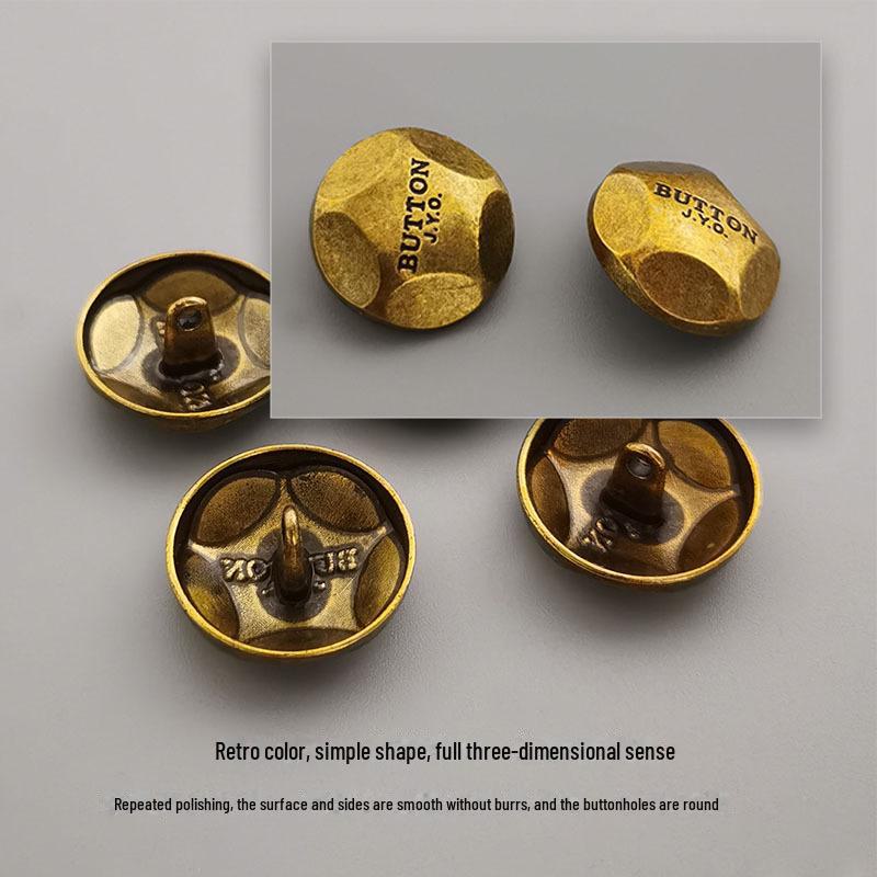 Старинные золотые круглые металлические пуговицы для трикотажных пальто