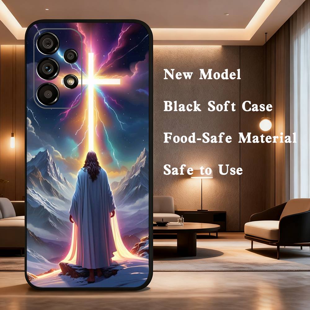 Jesus Christian Faith Case For Samsung Galaxy A73,52,71,22,Note,31,8,9,53,32,72,41,J7,Soft Black Silicone Cover