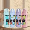 1PC I Was Six Now Im Seven Bruh Letter 750ml Color Plastic Sports Water Bottle Leakproof Flip Straw Lid Suitable for Sports Office Home Use