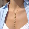 Stainless Steel Colorful Rhinestone Long Pendant Necklace for Women Zircon Eye Sun Moon Water Drop Choker Party Wedding Jewelry