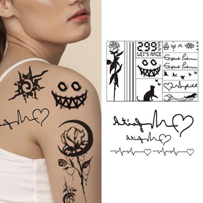 Гель Luna полуперманентная точечная черная татуировка на тело, наклейка-татуировка T-89, 1 шт.