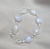 Rainbow Moonstone 925 Sterling Silver Bracelet Natural Handmade