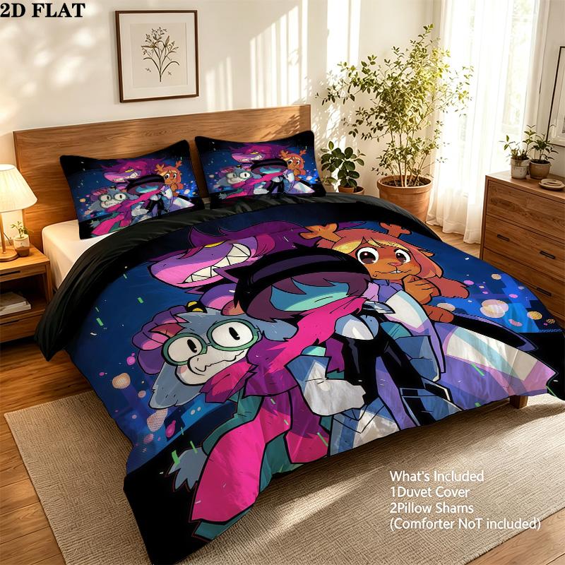 Deltarune Pattern Bedding Quilt Set Home Decoration Gift (1 * duvet cover + 2 * pillowcase without core)