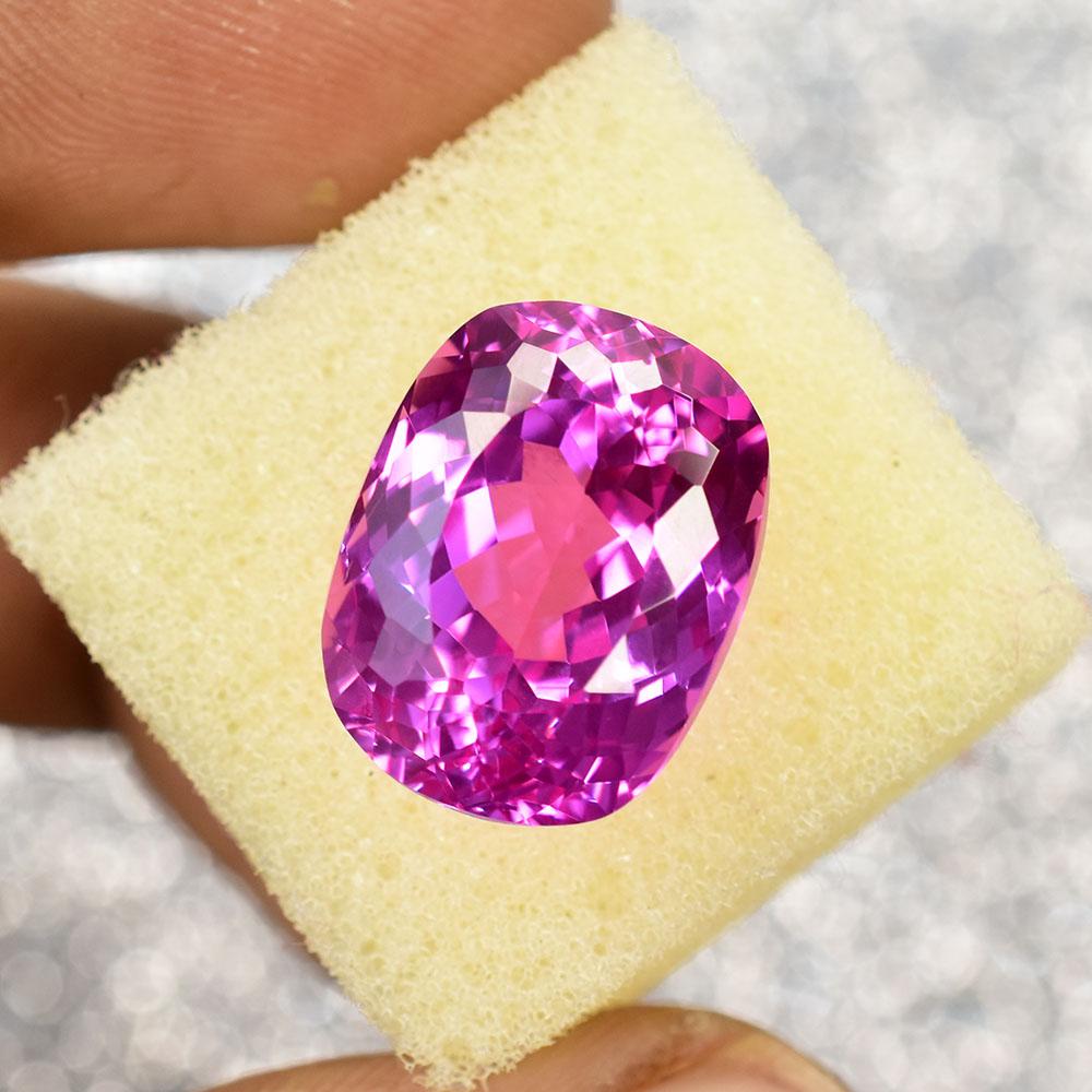 Natural Pink Sapphire Loose Gemstone 17.40 ct Unique Cushion Cut September Birthday Birthstone