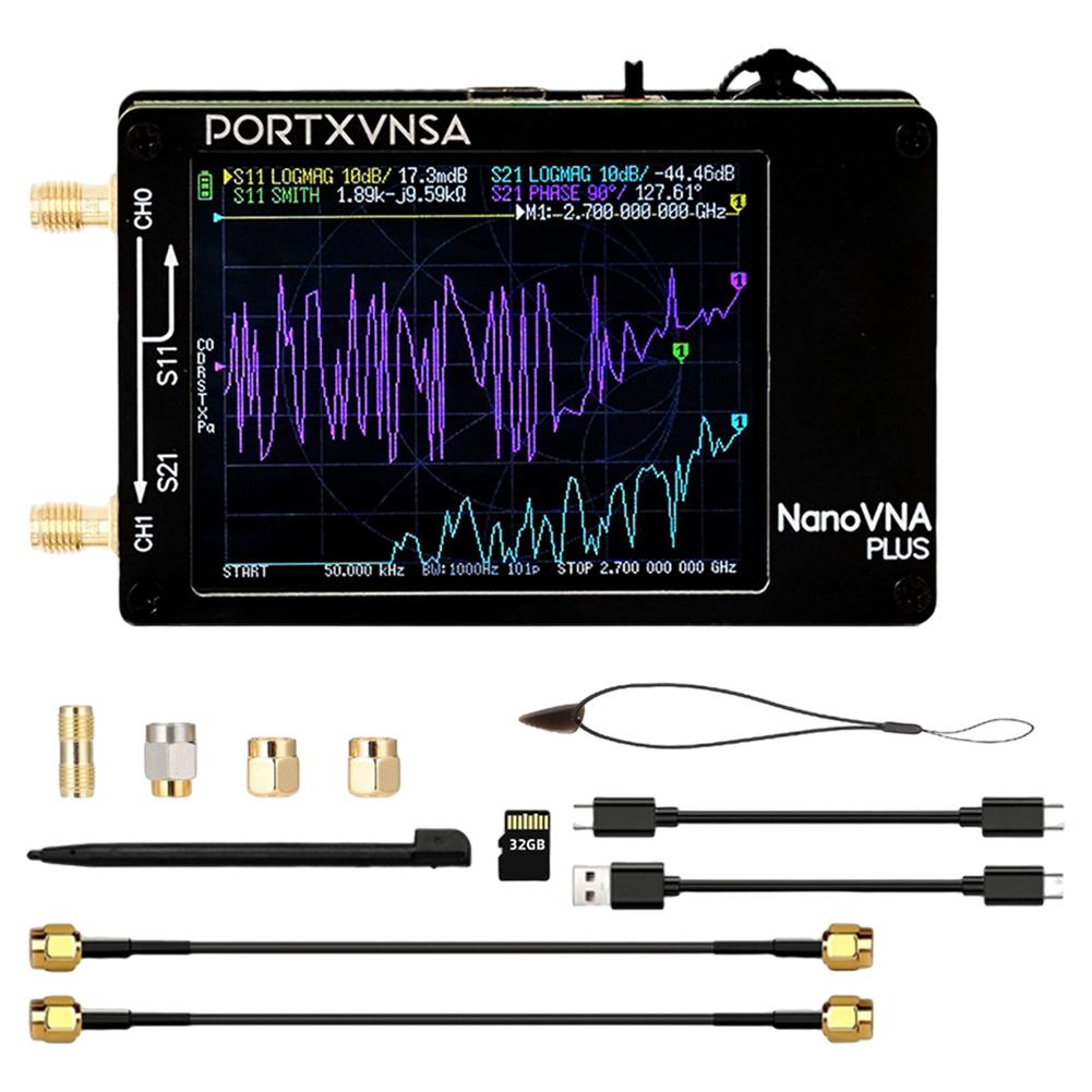50Khz-2.7Ghz Vector Network Analyzer MF VHF UHF Nanovna Plus Antenna Analyzer Network Antenna Analyzer Measuring Reflection Tool