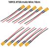 XT30 Pigtail Plug (Male & Female) with 100mm 16AWG Tinned Wire - for RC Fixed-Wing/FPV Drone LiPo Battery Chargers (Durable)