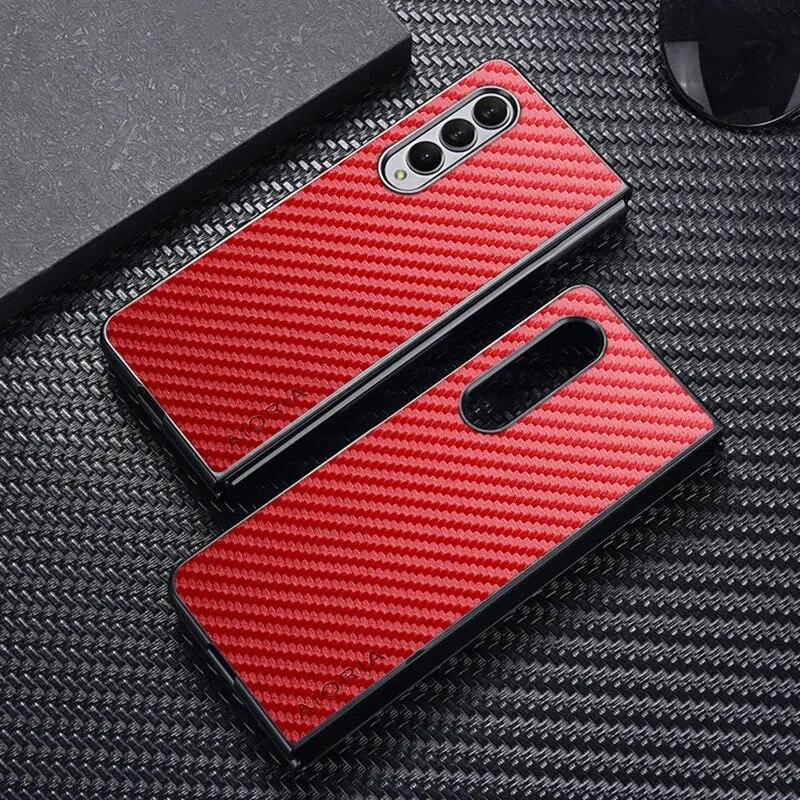 Чехол для телефона с текстурой углеродного волокна для Samsung Galaxy Z Fold 4 3 5G, модный дизайн, мягкая задняя крышка для Samsung Galaxy Z Fold4, чехол
