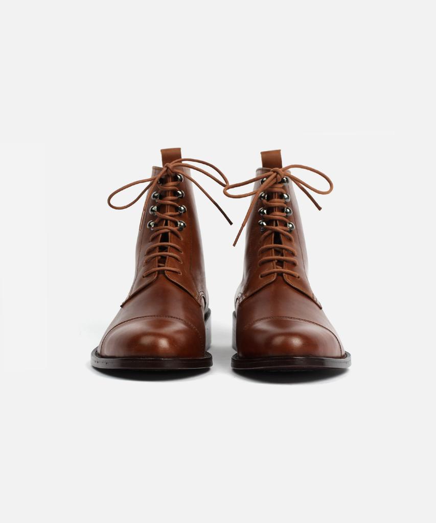 Custommood Boston Lace-Up Worker Boots (Italy Oil Brown)