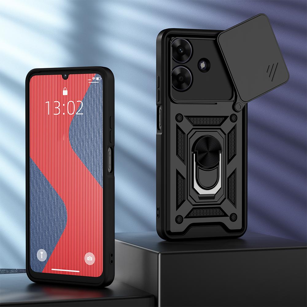 KEYSION Противоударный защитный чехол для Realme Note 60 60X, защитное кольцо для камеры, подставка, задняя крышка для Realme Note 60X