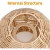Wicker Globe Lamp Shade Woven Rattan Boho Lamp Shade Replacement Small Ceiling Fan Light Covers Retro Hanging Lampshade for Bedroom Living Room