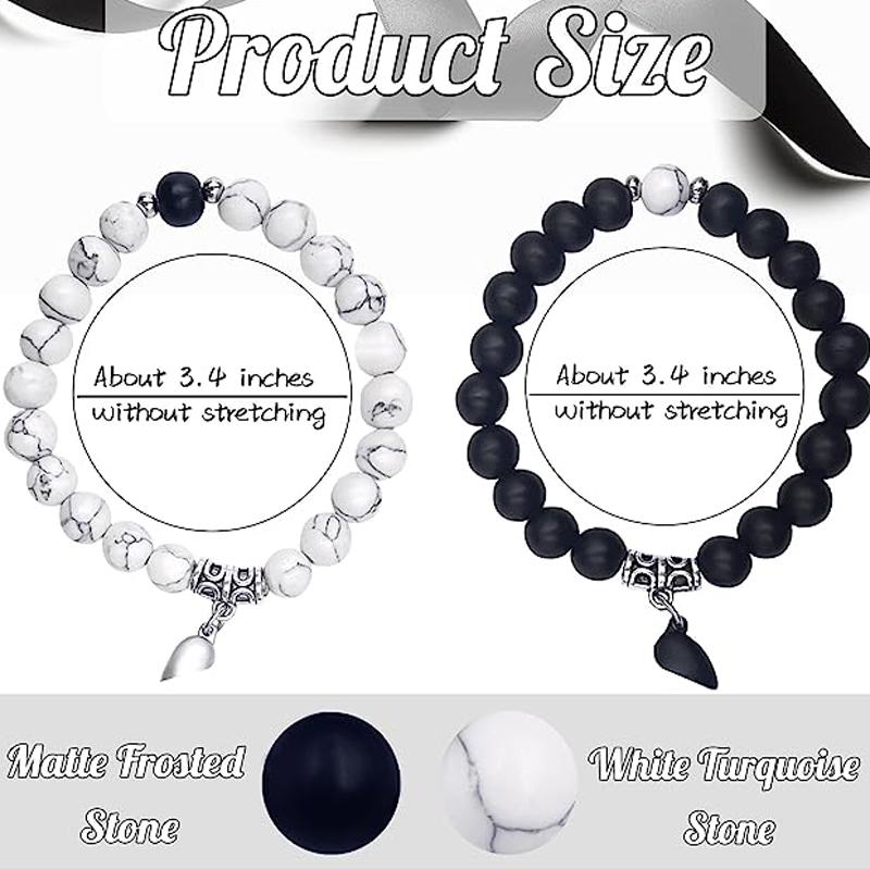 Магнитные браслеты для пар, 2 шт. одинаковые браслеты взаимного притяжения, ювелирные изделия из камня, бисера, подарок для парня, подруги, любовника, его лучшего друга