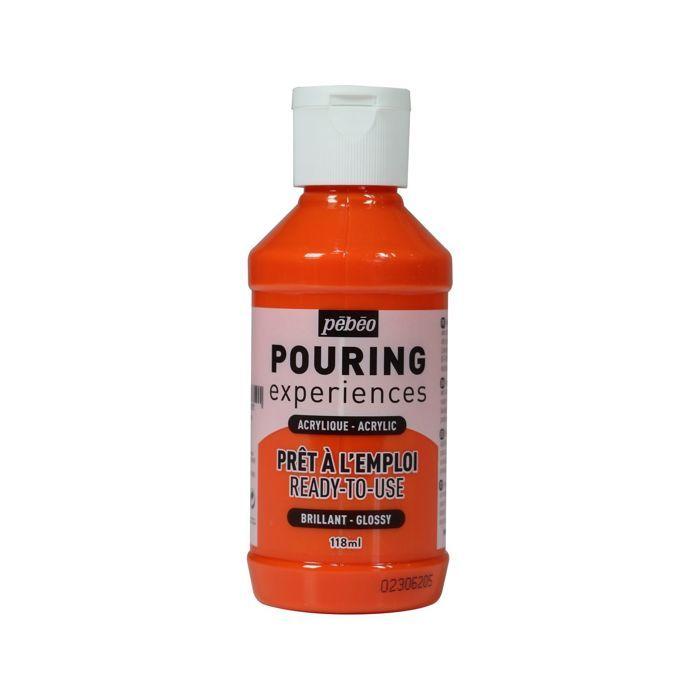 Acrylic Paint - Pébéo - Pouring - 118 Ml - Orange - Bottle