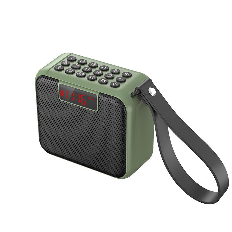 Mini Pocket Bluetooth Speaker LED Display FM Radio Lossless Internal External Recording Wireless Music Box Soundbar Timed off