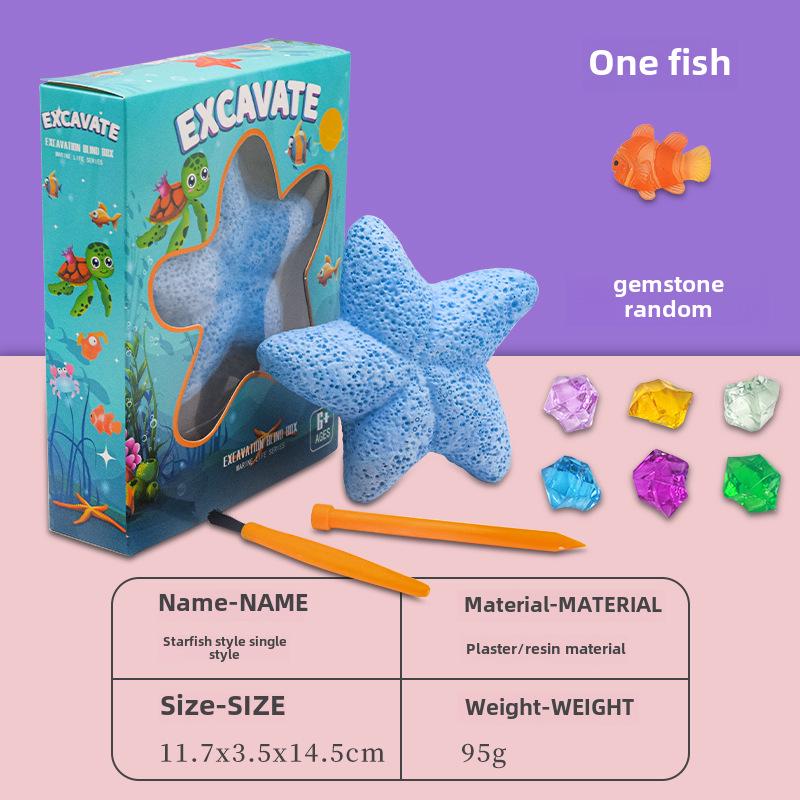 Комплект для раскопок кольца с драгоценными камнями в виде русалки: Детская самодельная археологическая игрушка для поиска сокровищ