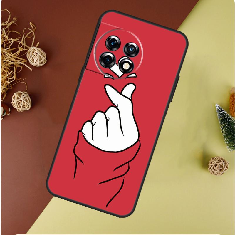 Чехол для телефона Kpop Пальцевое Сердце Для OnePlus 13 13R 12 12R 11 9 10 Pro 8T 9RT 10T 10R N20 N30 Nord CE 2 3 4 Lite