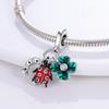 Lucky Four Leaf Shamrock Deamcatcher Horseshoe Dangle Charm Bead Charms fit Bracelets Necklaces copper Authentic Women Jewellery Making