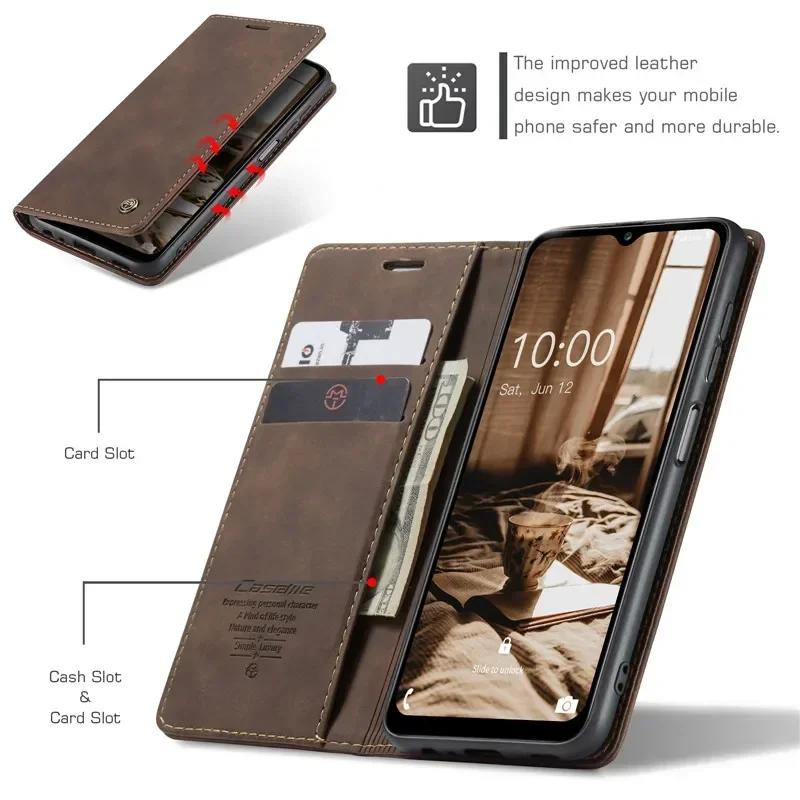 Кожаный чехол-кошелек CaseMe для Samsung Galaxy A57 5G A37 A17 A56 A36 A26 A16 A55 A35 A25 A15 A14 A34 A54 A13 A53 A13