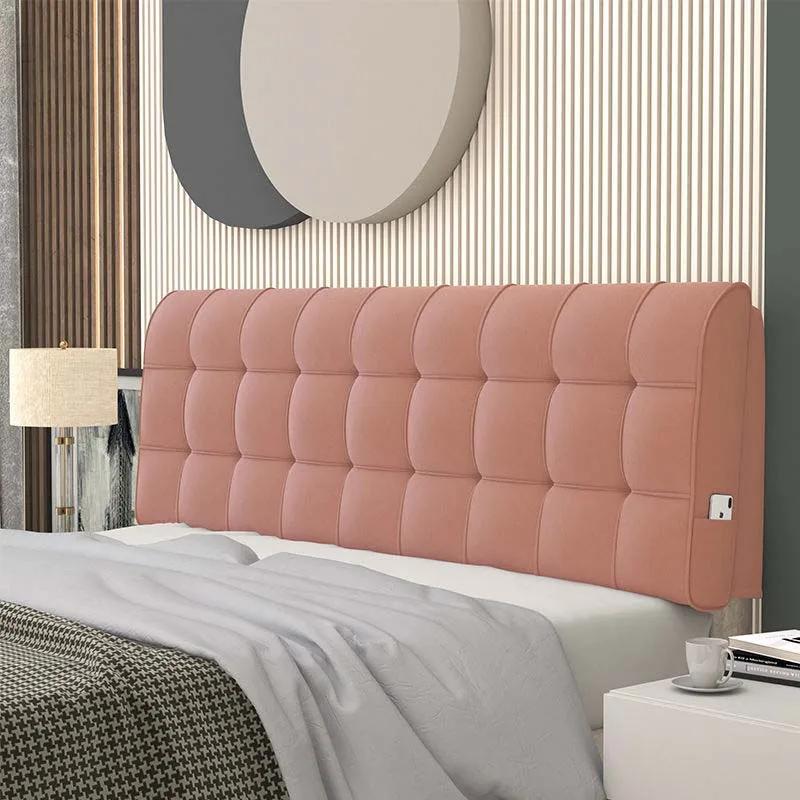 Модная высокоэластичная губчатая подушка для изголовья кровати размера King Queen, съемный бархатный чехол для изголовья кровати, подушка для изголовья кровати