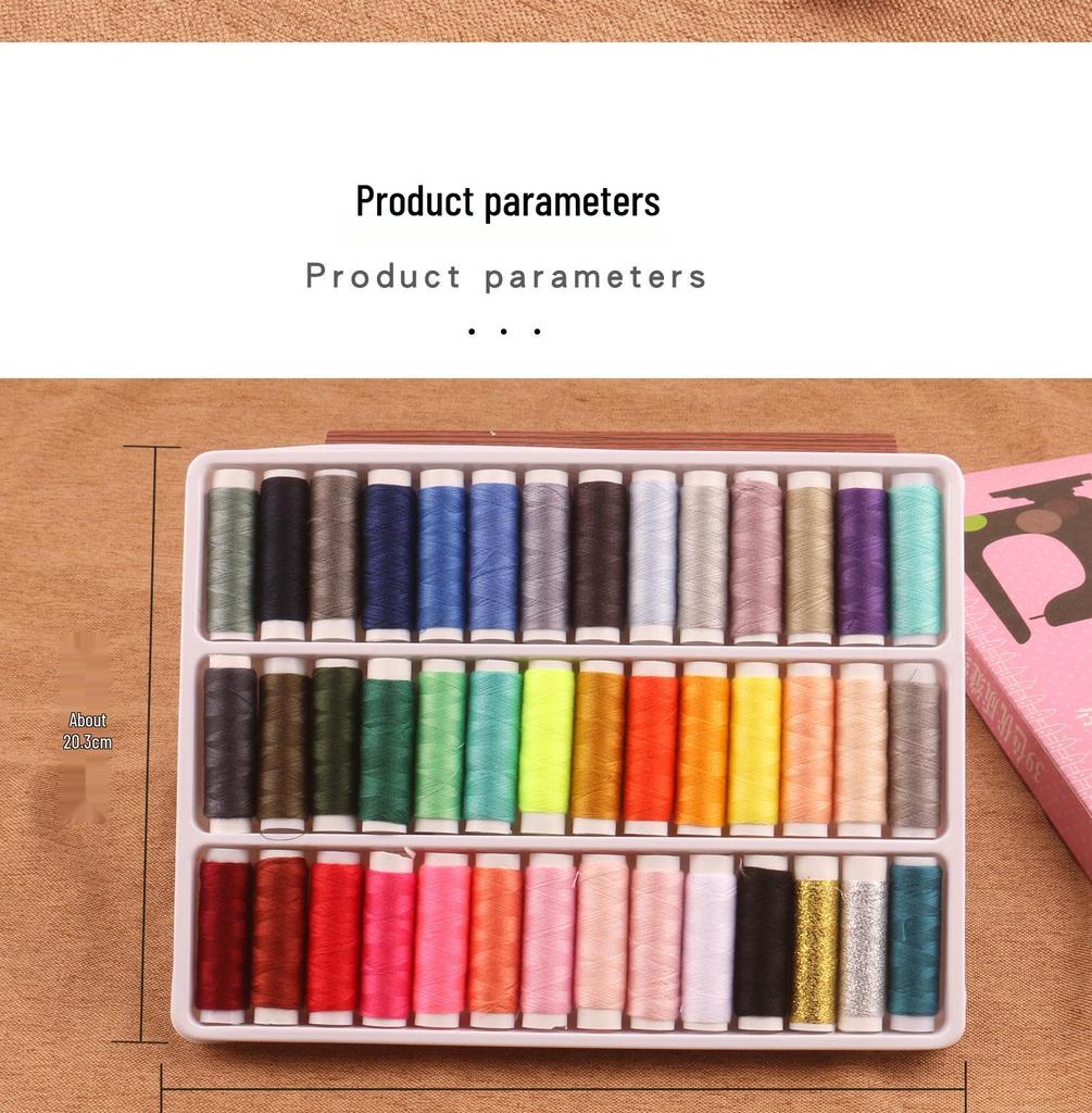 39-Color Sewing Thread Set with Needles – Hand Mending Spools in Black, White & More