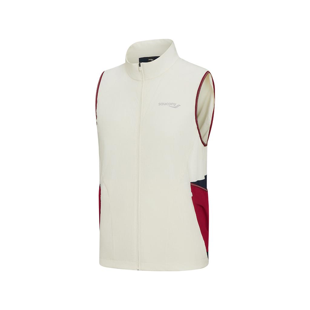 Men's Saucony Vests Men's Cream White Stand Collar Moderate Other