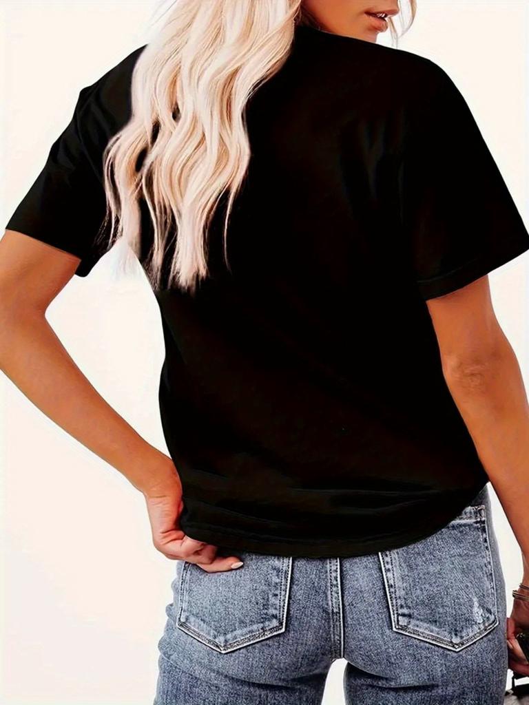 Geometric Leopard Print Casual T-shirt Summer New Short Sleeved T-shirt Top for Women's Casual Fashion Printed T-shirt for Women