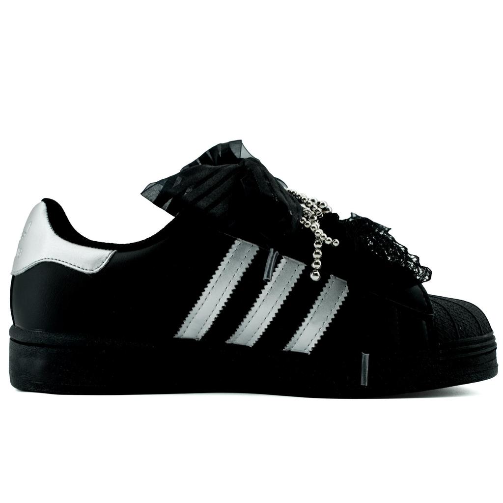 adidas Оригиналы SUPERSTAR Легкие и дышащие Низкие кеды для скейтборда Женские Черно-серебристые EF5398(Команда975-)