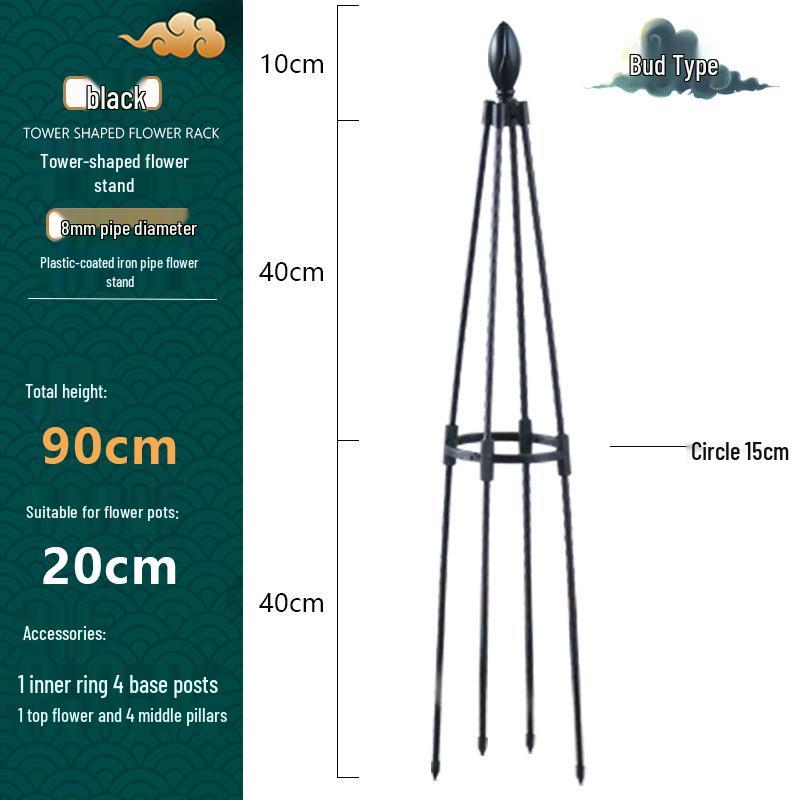 Tower Garden Bird Head Vine Trellis: Plastic-Coated Stake & Flower Support Stand for Outdoor Climbing Plants