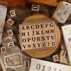 Retro Wooden English Letter Stamp for Handcrafted Decoration and Material Symbol Engraving